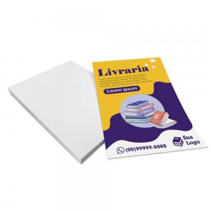 10x14 cm - 4x0 cores Couchê 90g 10x14 cm 4x0 Sem verniz Corte Reto 